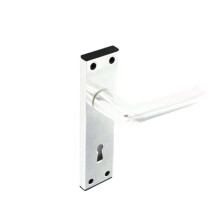 Securit - Aluminium Lock Handles Bright (Pair) - 150mm Metal + Plastic