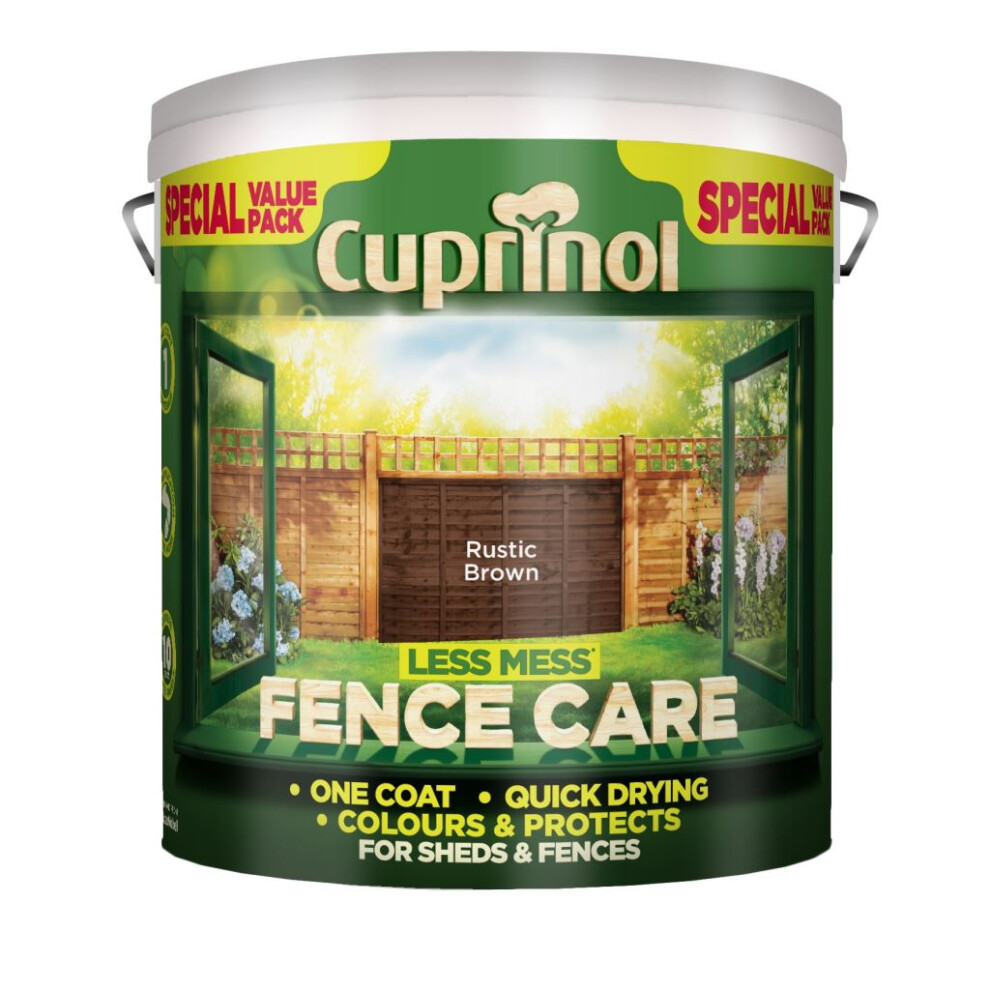 Cuprinol LMFCRB6L 6 Litre Less Mess Fence Care - Rustic Brown