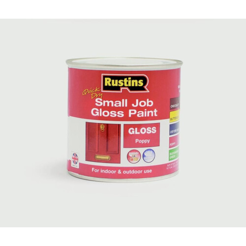 Rustins Rustins GPPOW250 Quick Dry Small Job Gloss Paint Poppy 250ml 2
