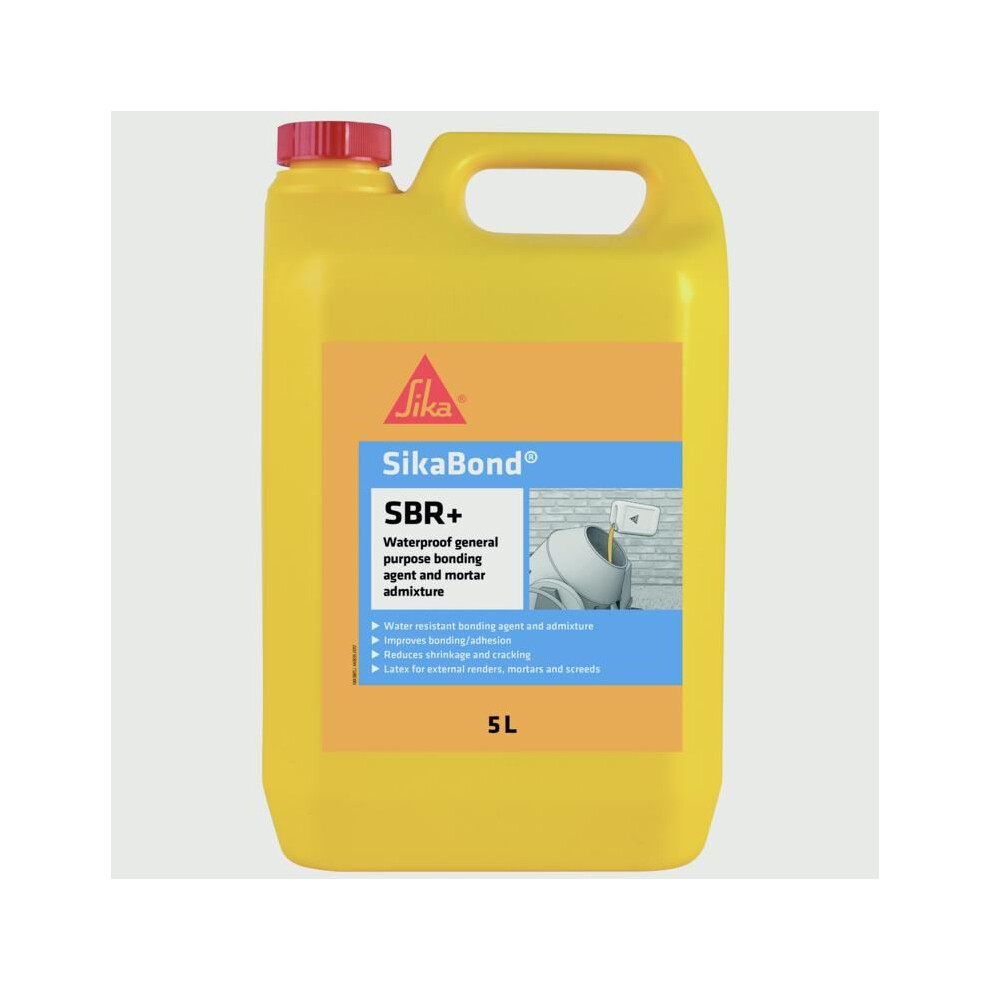 Sika Sikabond Sbr+ Waterproof General Purpose Bonding Agent And Admixture For Mortar,Screeds And Renders - 5L