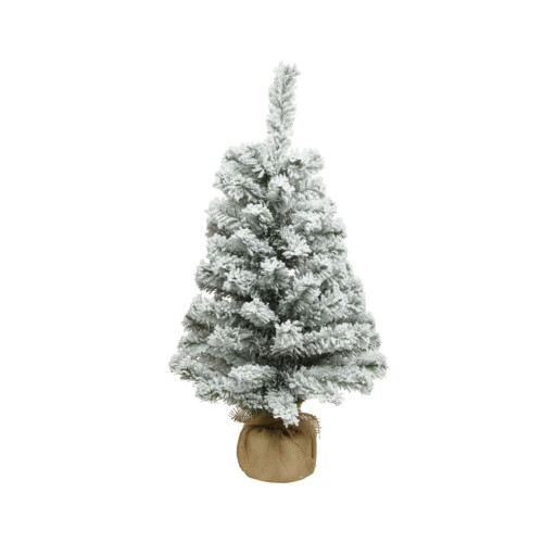 60cm Small Snowy Table Christmas Tree Natural Jute Bag Artificial Tree