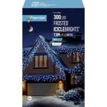 Premier Christmas 300 Frosted Icicle LED Lights - White 6m
