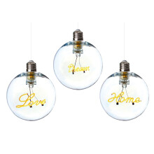 LED Hanging Slogan Floating Light Bulb Bauble Battery Operated (Picked at Random)