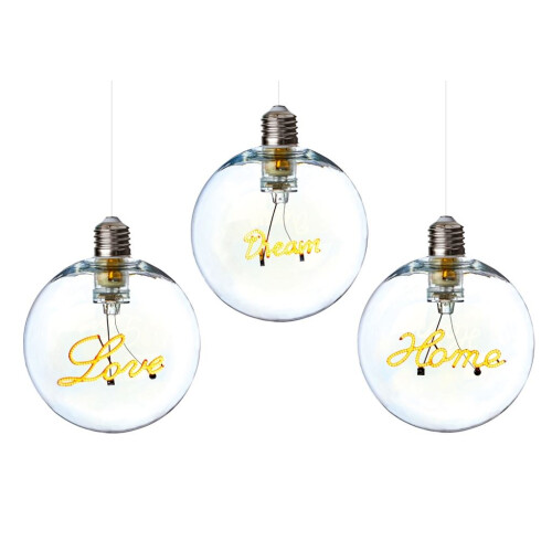 Premier LED Hanging Slogan Floating Light Bulb Bauble Battery Operated (Picked at Random)