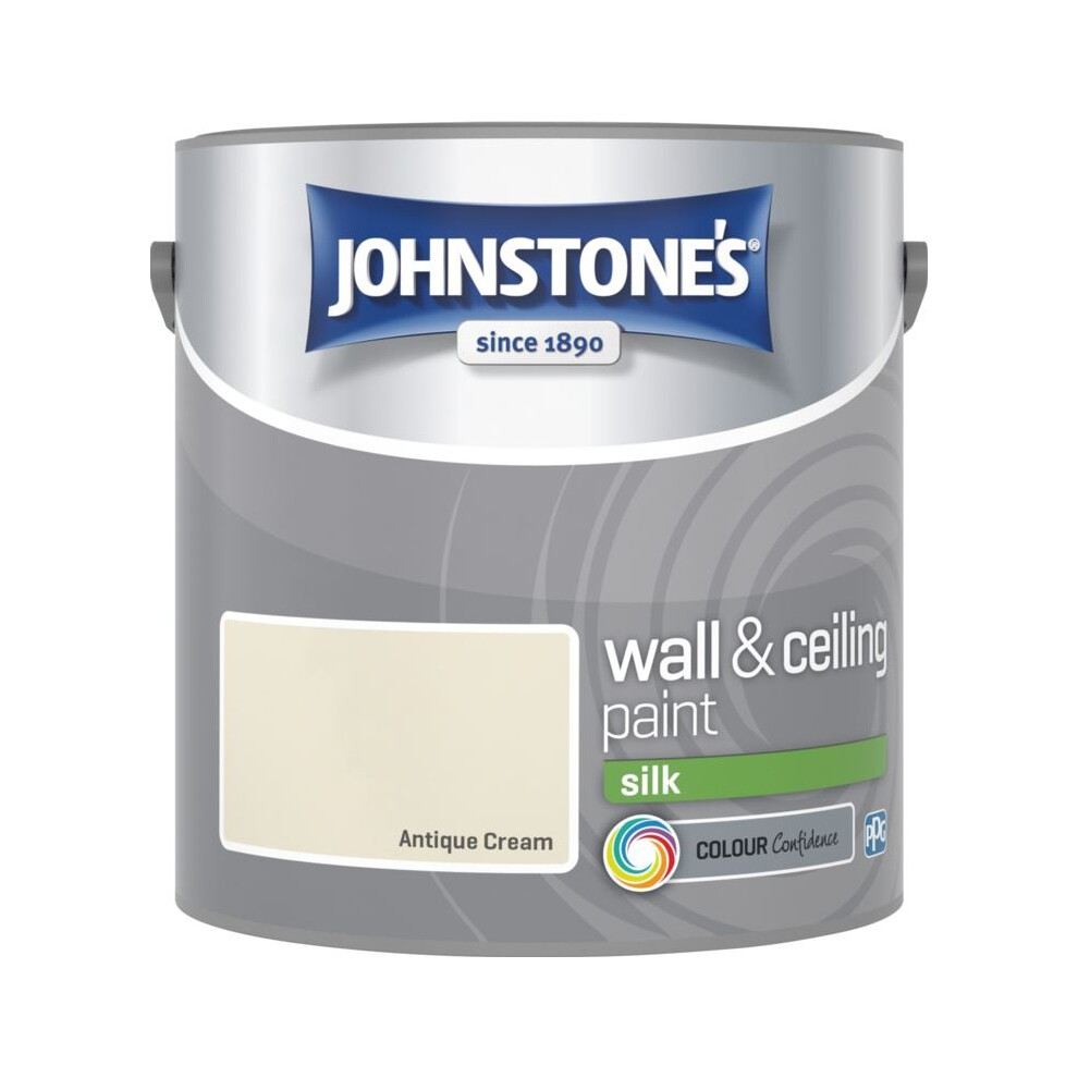 (Antique Cream, 2.5l) Johnstones Silk Emulsion Paint
