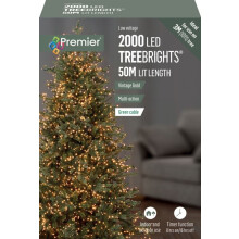 50M 2000 LED Vintage Gold Multi-Action TreeBrights With 8 Hour Timer