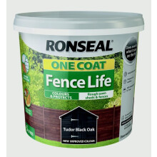 One Coat Shed and Fence Protector Tudor Black Oak 5 litres (Covers up to 6 Fence Panels) All Weather Protection