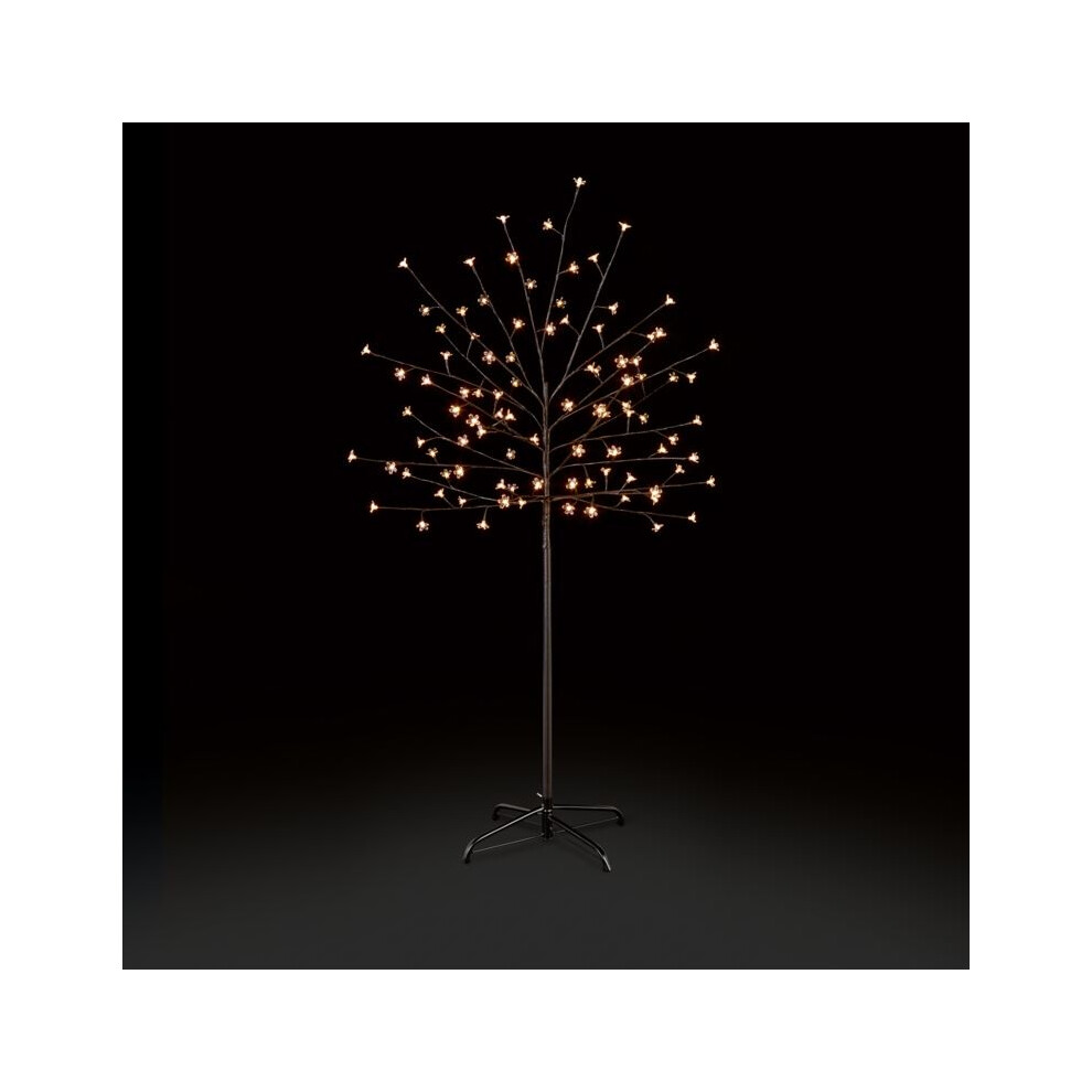 Premier 1.5M Battery Cherry Blossom Tree - 96 Warm Led Lights & Timer White