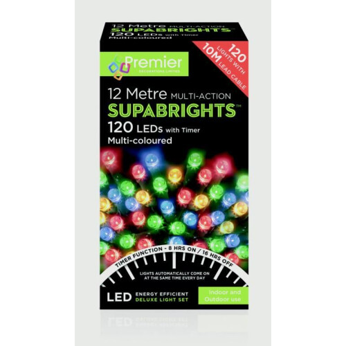 Premier Premier Decorations 120 LED Supabrights - Multi Colour