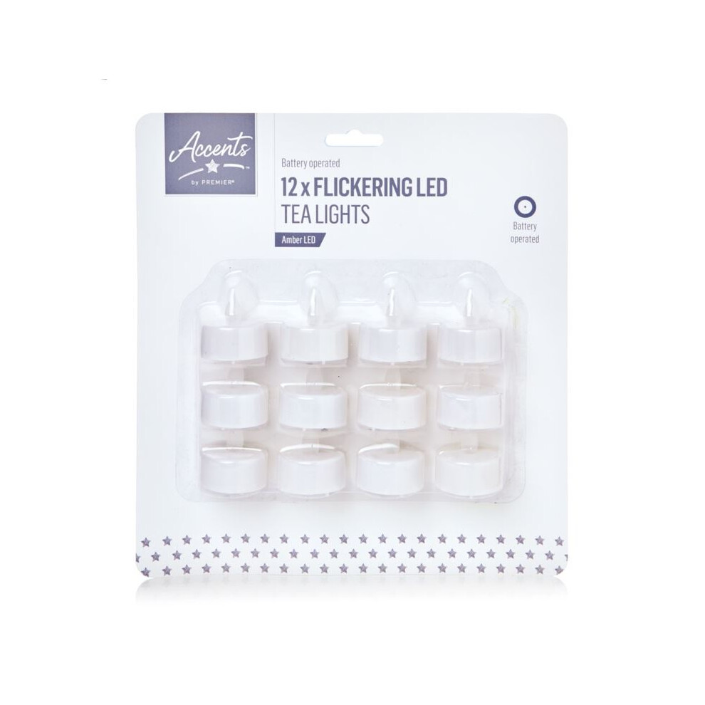 Premier - Led Flickering Tealight Set, 12 Pieces