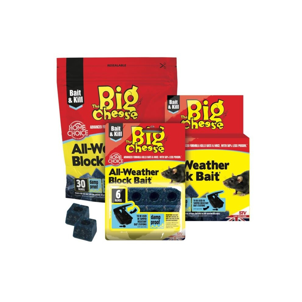 The Big Cheese All Weather Block Bait Pk6 (Pack of 6)