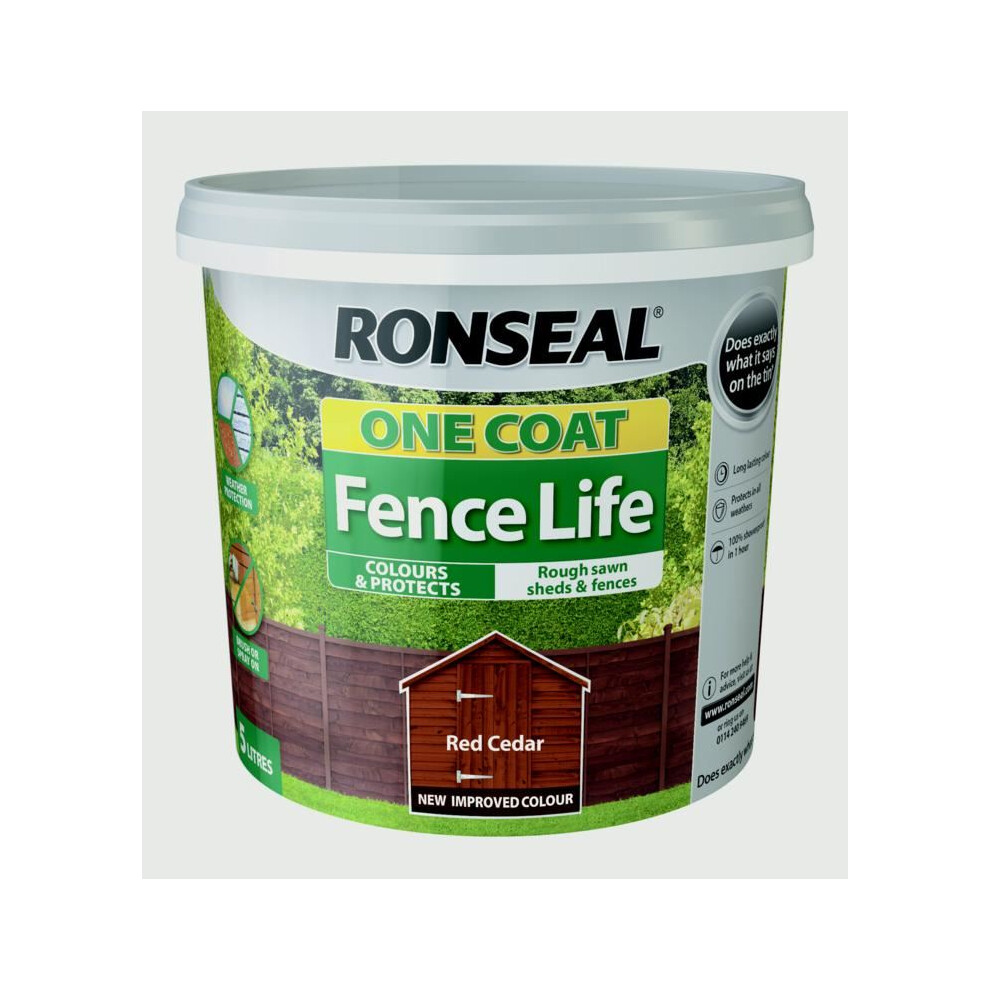 Ronseal - One Coat Fence Life 5L - Red Cedar