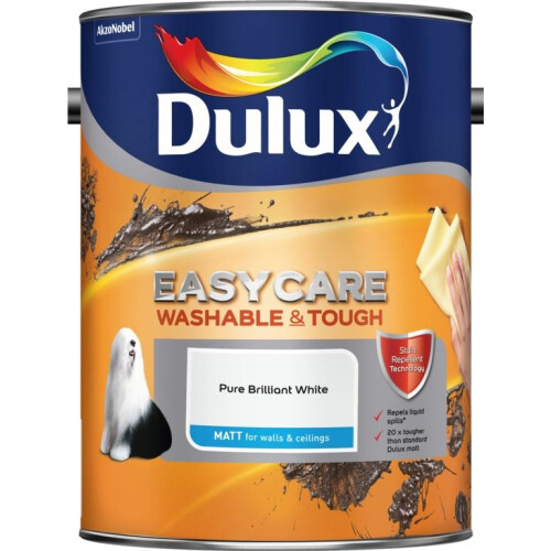 Dulux Easycare Matt Pure Brilliant White 5L
