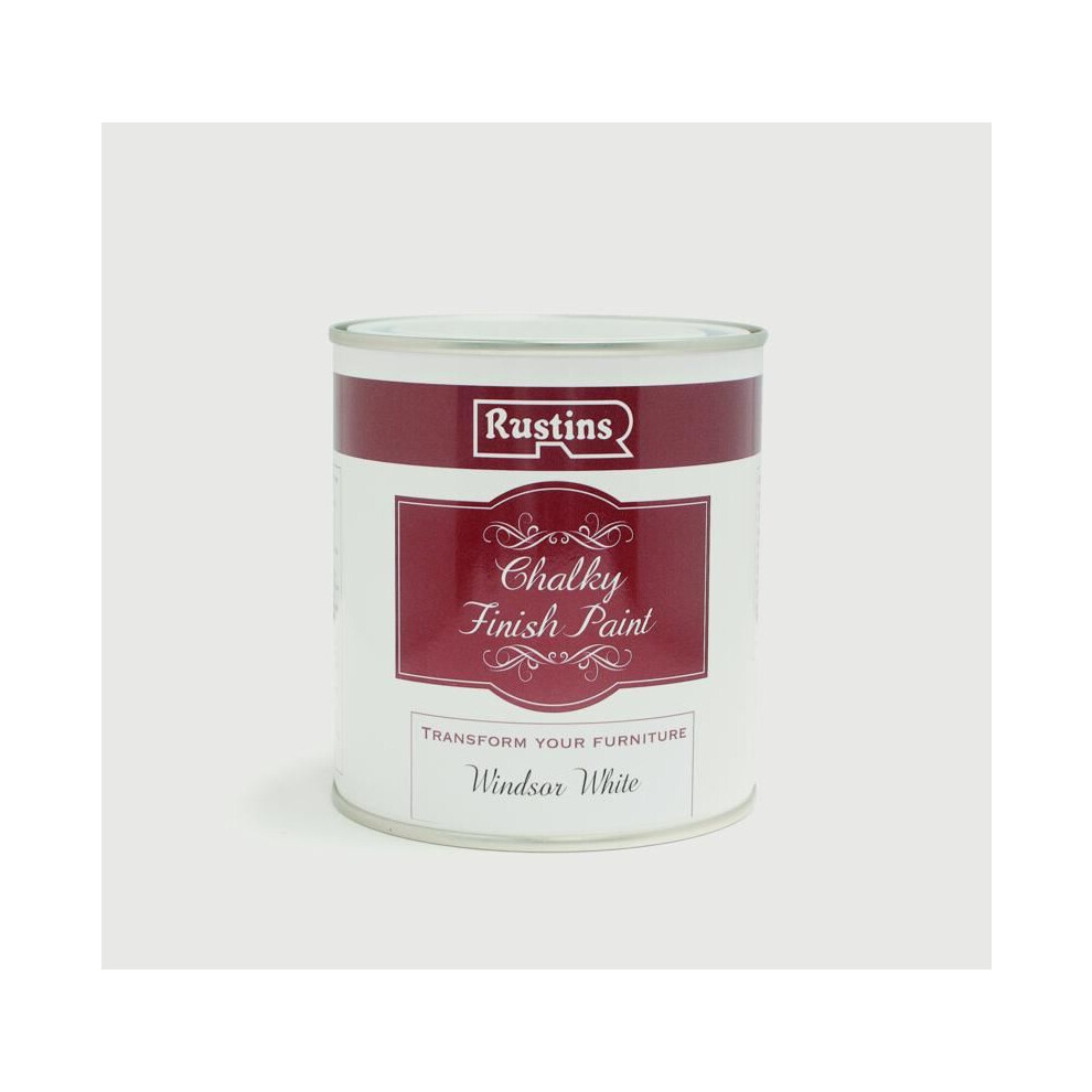 Rustins CHAPW250 Chalky Finish Paint Windsor White 250ml, 250 ml