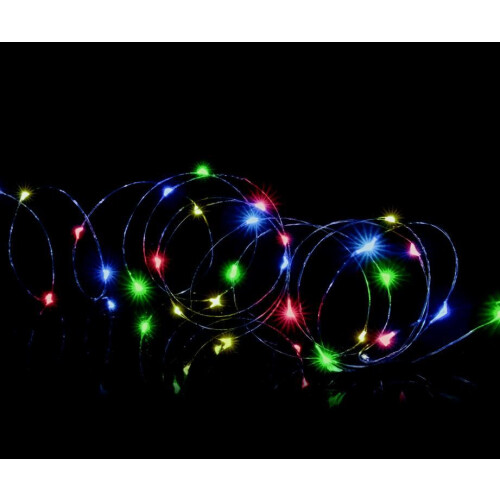 Premier Christmas 50 Micro Brights Battery Timer LED Lights Indoor/Outdoor - Multi Colour