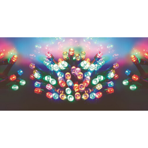 Premier Christmas 100 Battery Timer LED Lights Indoor or Outdoor - Multi Colour