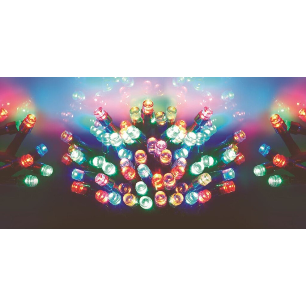 Christmas 100 Battery Timer LED Lights Indoor or Outdoor - Multi Colour