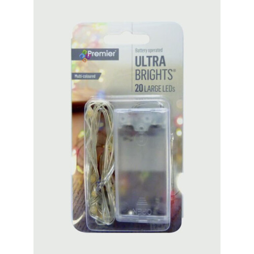 Premier 20 PREMIER DECORATION MULTI COLOUR BATTERY OPERATED LARGE LEDS LIGHTS