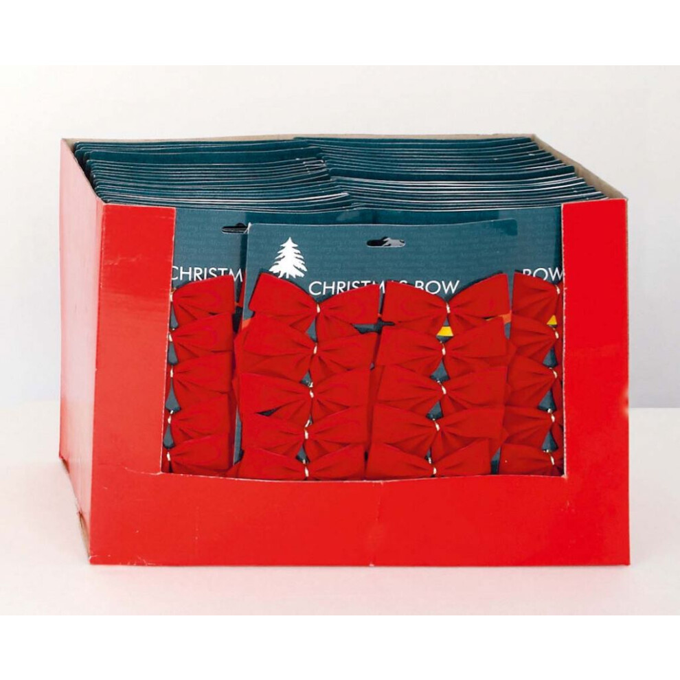 12 Pack 12cm Red Velvet Bows Christmas Tree Decoration