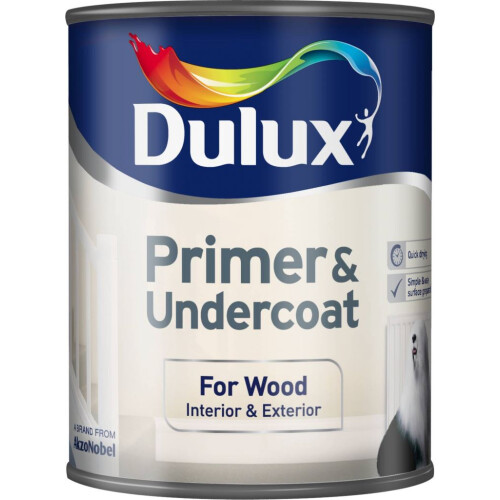 Dulux Dulux Primer and Undercoat for Wood, 750 ml - White 2