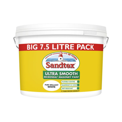 Sandtex Sandtex Microseal Smooth Masonry Brilliant White 7.5L