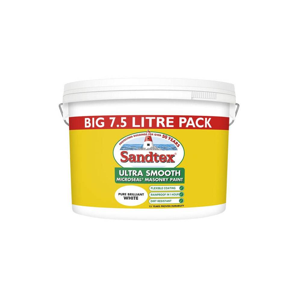 Sandtex Microseal Smooth Masonry Brilliant 7.5L White