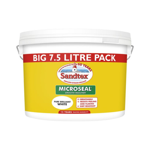 Sandtex Sandtex Microseal Smooth Masonry Brilliant White 7.5L 2