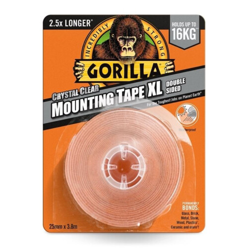 Gorilla Gorilla Double Sided Mounting Tape XL Clear 3.8m