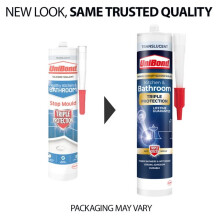 UniBond Triple Protection Stop Mould Sealant, Kitchen and Bathroom Sealant, Clear Silicone Sealant Repels, Kills, Prevents Mould Growth, Long-Lasting