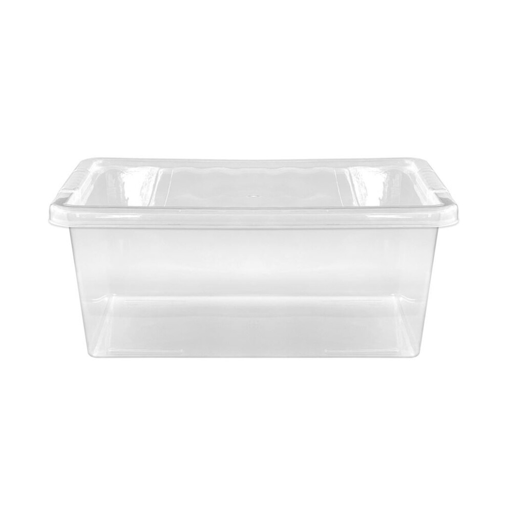Premier Underbed Plastic Storage Box 45L Clear Box With Lid Strong Quality Container