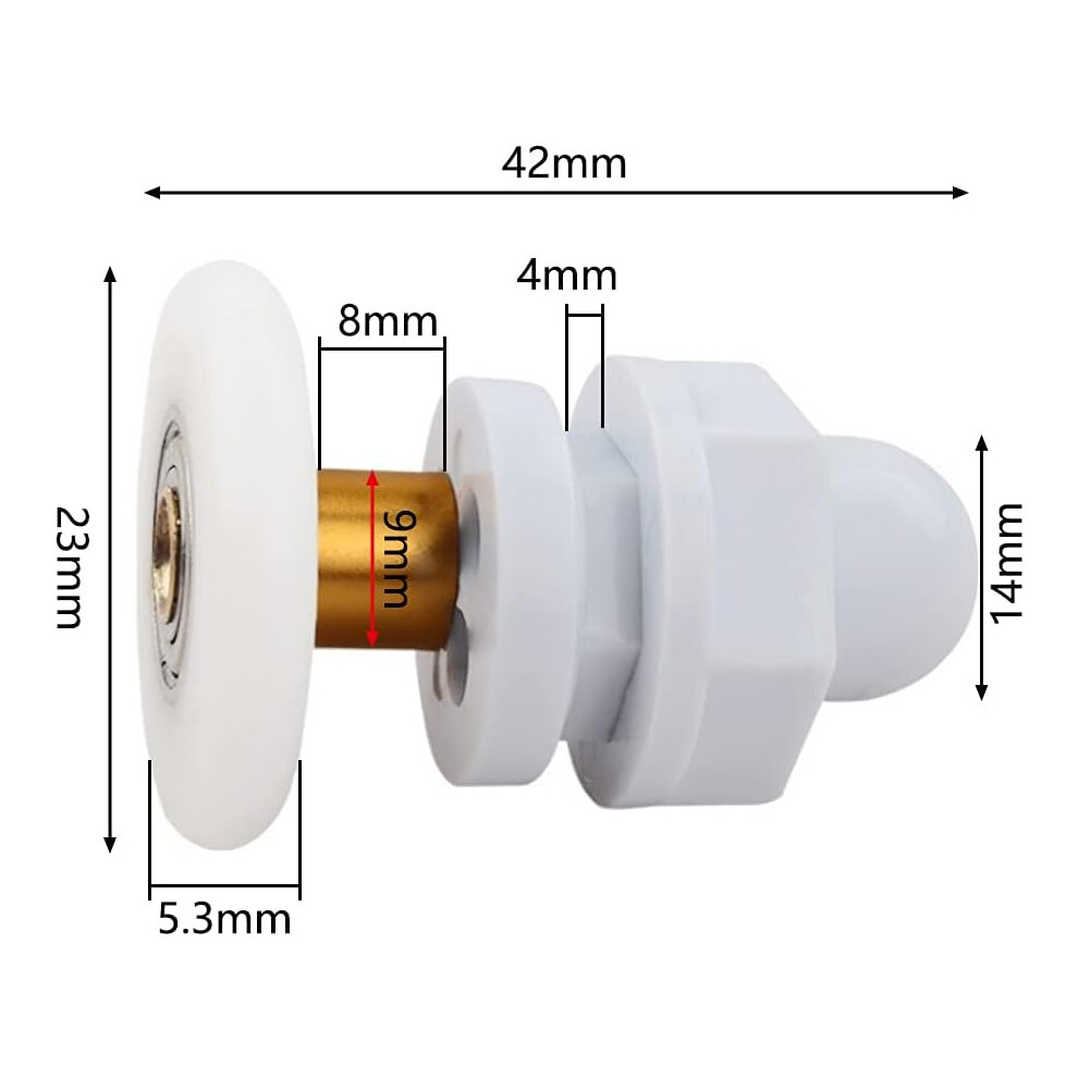 Smooth Glide Shower Rollers For Bathroom Sliding Doors, Corrosion Resistance Rust Resistance Design, Stainless Steel Shower Door Wheels With Copper 9169997101235