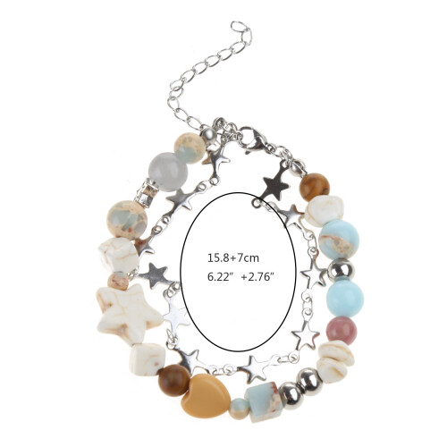 Bracelets en perles étoiles Y2K, Double couche, bijoux-style 1 2