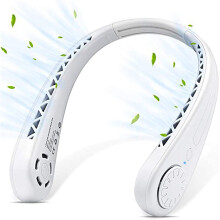 Silent Design Bladeless Portable Neck Fan, Wearable Headphone Style for Travel and Outdoor Adventures, USB Rechargeable with 360-degree Surround Type