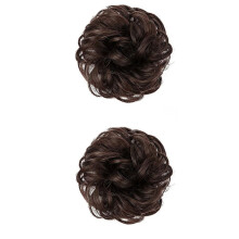 Accesorios para el cabello elegantes, mini pinzas de garra en extensiones de moño desordenadas y con orejas de gato, 2 piezas de fibra sintética