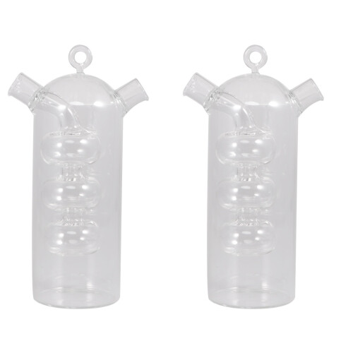 2Stk Doppelflasche Öl Essig Spender Transparent 2-in-1 Für 1