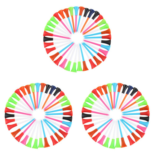 3Pcs Unbreakable Plastic Tees for Golfer Assorted Colors Durable 1