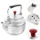 3Stk Induktionsfähiger Teekessel Langlebiger Silber-Teapot 11