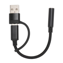 Placa de Som Externa, Adaptador de Áudio USB, Conversor de Áudio Estéreo com Som HiFi 24 bits/96 kHz, Plug and Play, Sem Necessidade de Driver,