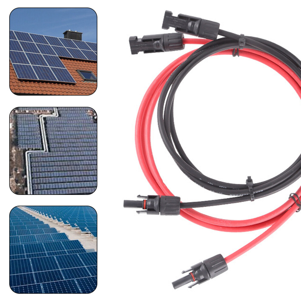 Solar Panel Extension Cable, Durable Solar Wire For Outdoor Applications, True Ofc Wire 10Awg Solar Extension Cable 3M Black & 3M Red, Includes Mc4 9169997102362