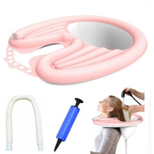 Foldable Hair Washing Basin, Detachable Drain Hose Included, Inflatable Shampoo Bowl for Pregnant Women and Children, Portable Hair Washing Tray to