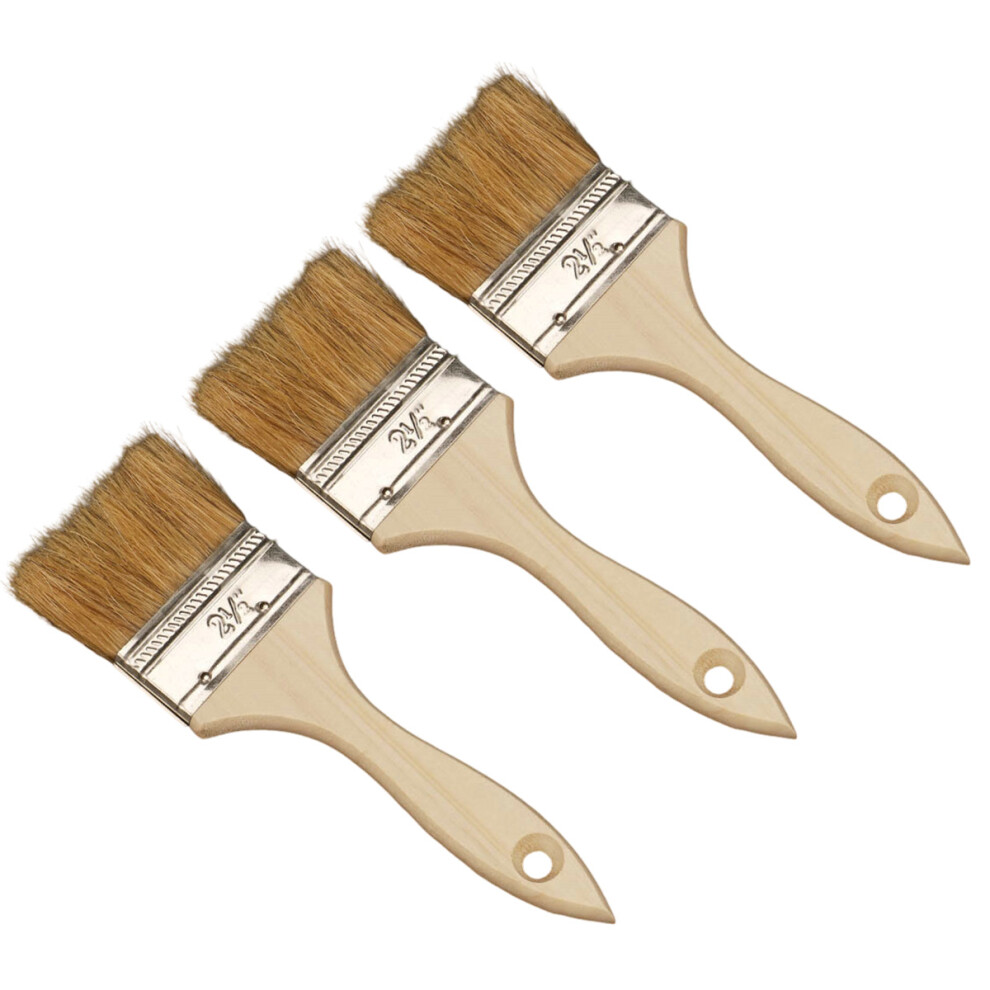 Innovative Wooden Stencil Paintbrushes For Seamless Staining, Sanded Wood Handles Ensure Precision And Ease (3 Pcs) 9405630285628