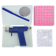 Brincos de prata com kit de pistola para perfuração do nariz, anéis de nariz em aço inoxidável, conjunto de ferramentas para perfuração de