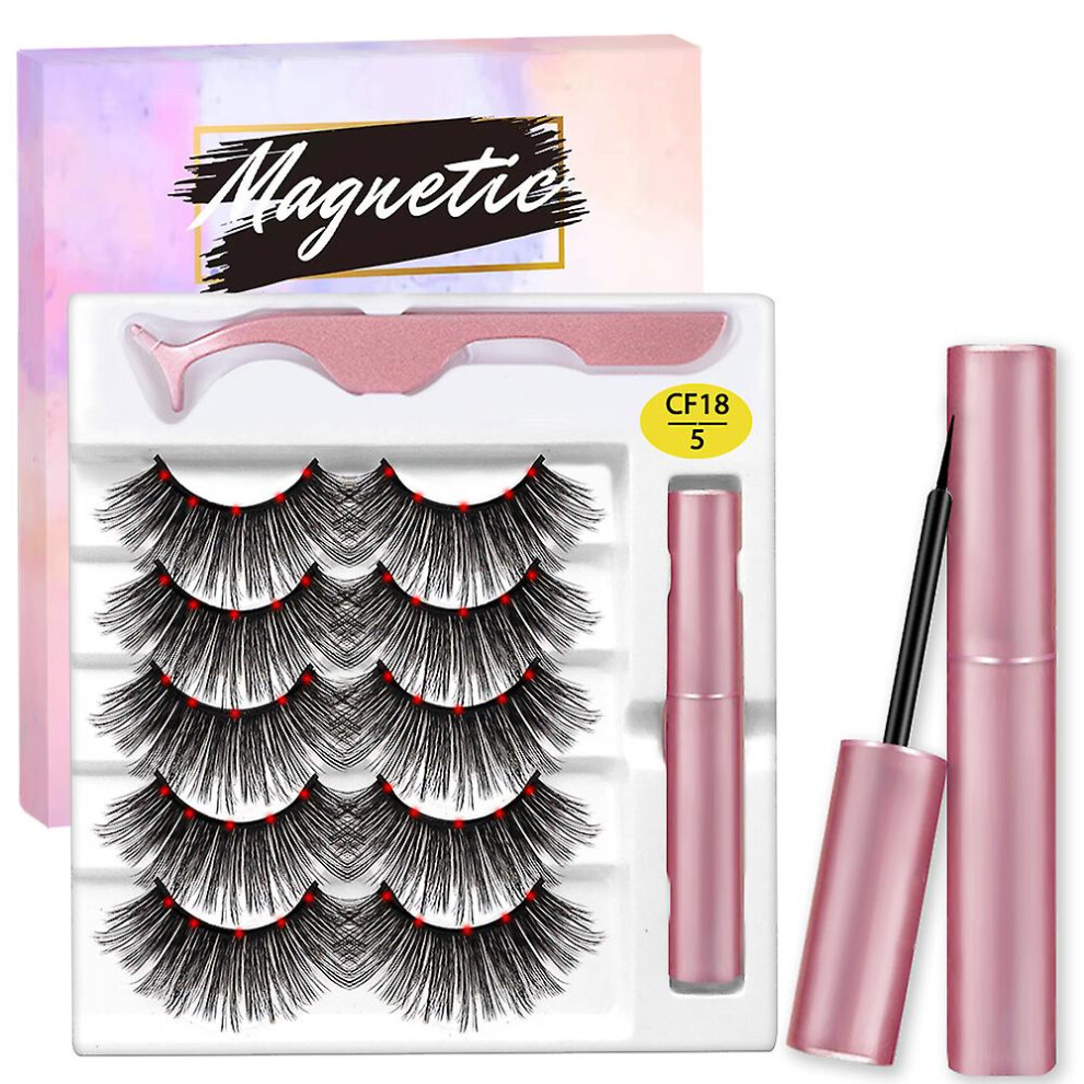 Magnetic Eyelashes Kit 3D Mink, Invisible Lash Band Ensures A Seamless Blend, Easy Application With New Formulated Liquid For A Stunning 3D Rendering