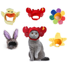 Cosplay-tilbehør for katter og hunder, varm fleecehatt søt hatt justerbar for spesielle arrangementer