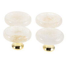 20Stk Transparent Kristall Schrankgriffe Oval Naturstein Für Möbel