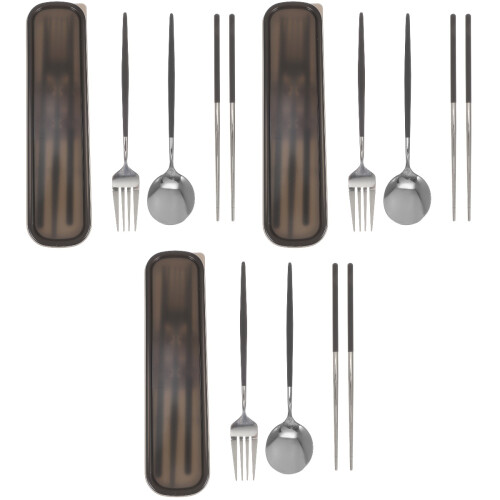 3Sets Outdoor Besteck Set Tragbar Für Camping Picknick 2
