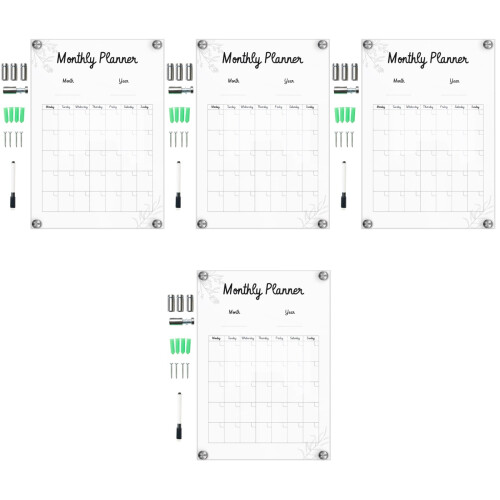 4Sets Transparentes Wand Memo Board Acryl Hängeschild 2
