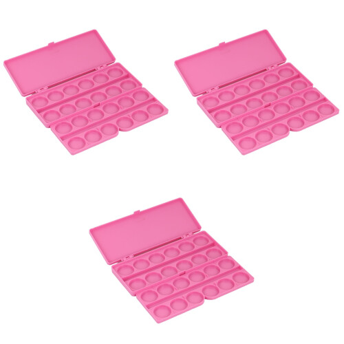 3Stk Malpalette Pink Robustem Kunststoff, Farbmischbox 2
