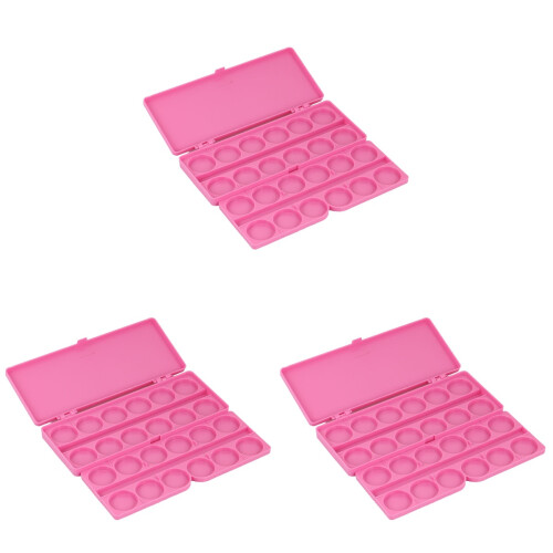 3Stk Malpalette Pink Robustem Kunststoff, Farbmischbox 1