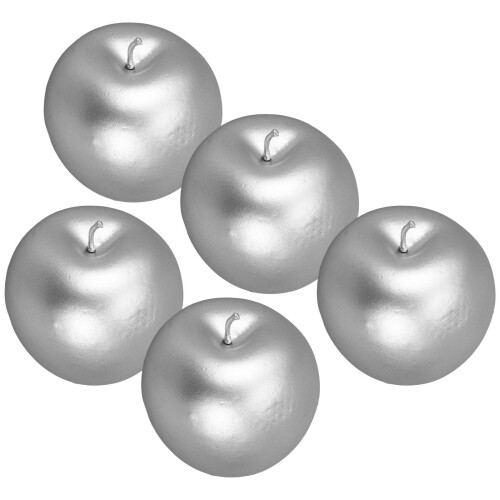 20Stk Künstliche Apfel Modelle Silber Polyfoam Für Malerei Requisiten 1